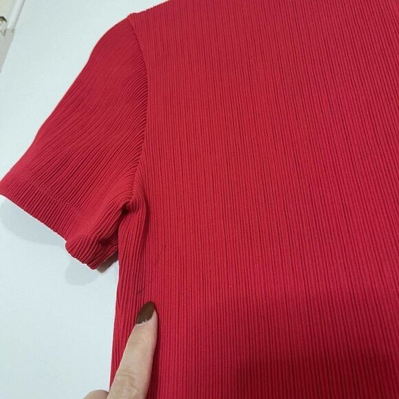 OPENING CEREMONY red ribbed pleated flare mini dress size XS - Picture 6 of 6